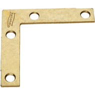 National Catalog 117 2-1_2 In. x 3_8 In. Brass Flat Corner Iron (4-Count)