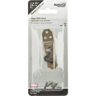 National 3_4 In. x 2-3_4 In. Antique Brass Decorative Hasp With Hook