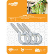 National #104 Zinc Medium Screw Eye (3 Ct.)