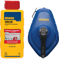 Irwin STRAIT-LINE Speed-Line 100 Ft. Chalk Line Reel and Chalk  Red