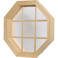 JJJ Specialty Cabin Light 3-Season 21-5_8 In. W. x 21-5_8 In. H. Pine Octagon Window