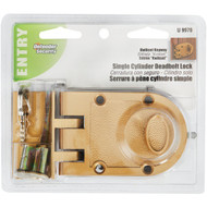 Defender Security Brass Single Cylinder Single Rim Deadlock  Jimmy-Resistant