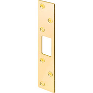 Defender Security Polished Brass 1-1_8 In. Heavy-Gauge Deadbolt Security Strike Plate