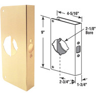 Defender Security 1-3_4 In. x 2-3_4 In. Brass Door Reinforcer