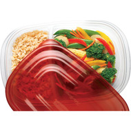 Rubbermaid TakeAlongs 3.7 C. Clear Square Divided Food Storage Container with Lids (3-Pack)