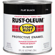 Rust-Oleum Stops Rust Oil Based Flat Protective Rust Control Enamel  Black  1_2 Pt.