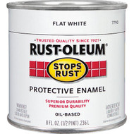 Rust-Oleum Stops Rust Oil Based Flat Protective Rust Control Enamel  White  1_2 Pt.