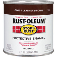 Rust-Oleum Stops Rust Oil Based Gloss Protective Rust Control Enamel  Leather Brown  1_2 Pt.