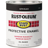 Rust-Oleum Stops Rust Oil Based Satin Protective Rust Control Enamel  Black  1 Qt.