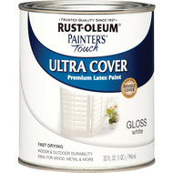 Rust-Oleum Painter's Touch 2X Ultra Cover Premium Latex Paint  White Gloss  1 Qt.