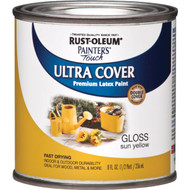 Rust-Oleum Painter's Touch 2X Ultra Cover Premium Latex Paint  Sun Yellow  1_2 Pt.
