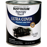 Rust-Oleum Painter's Touch 2X Ultra Cover Premium Latex Paint  Black Gloss  1 Qt.
