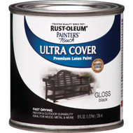 Rust-Oleum Painter's Touch 2X Ultra Cover Premium Latex Paint  Black Gloss  1_2 Pt.