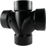 Charlotte Pipe 1-1_2 In. All Hub Double Sanitary ABS Waste & Vent Tee