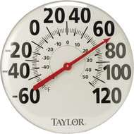 Taylor 18 Fahrenheit and Celsius -60 To 120 F  -50 To 50 C Outdoor Wall Thermometer