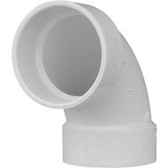 Charlotte Pipe 4 In. Schedule 40 90 Deg. Sanitary DWV PVC Elbow (1_4 Bend)