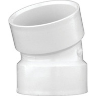 Charlotte Pipe 6 In. Hub x Hub Schedule 40 22-1_2 Deg. DWV PVC Elbow (1_16 Bend)