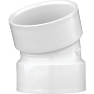 Charlotte Pipe 3 In. Hub x Hub Schedule 40 22-1_2 Deg. DWV PVC Elbow (1_16 Bend)
