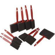 Smart Savers 1 In.  2 In.  3 In.  4 In. Foam Brush Set with Plastic Handles (10-Pieces)