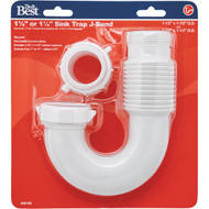 Do it Best 1-1_2 In. or 1-1_4 In. x 1-1_2 In. Flexible White Plastic J-Bend  Extendable to 11 In.