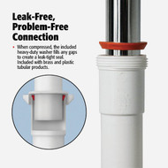 Keeney 1-1_2 In. White Polypropylene Sink Trap with Reducer Washer