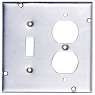 Steel City Switch_Outlet Combination 4-11_16 In. x 4-11_16 In. Square Device Cover