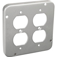 Southwire 2-Duplex Receptacles 4-11_16 In. x 4-11_16 In. Square Device Cover