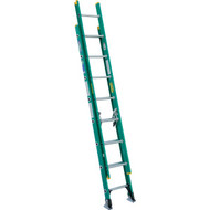 Werner 16 Ft. Fiberglass Extension Ladder with 225 Lb. Load Capacity Type II Duty Rating