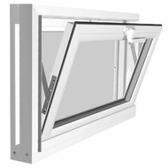 Northview Hemlock Hopper 32 In. W x 23-1_4 In. H White PVC Basement Window