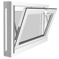 Northview Hemlock Hopper 32 In. W x 15-1_4 In. H White PVC Basement Window