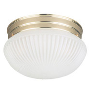 Home Impressions 9-1_2 In. Polished Brass Incandescent Flush Mount Ceiling Light Fixture