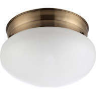 Home Impressions 7-1_2 In. Antique Brass Incandescent Flush Mount Ceiling Light Fixture