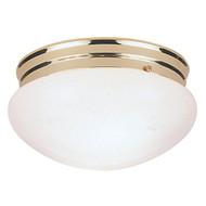 Home Impressions 7-1_2 In. Polished Brass Incandescent Flush Mount Ceiling Light Fixture