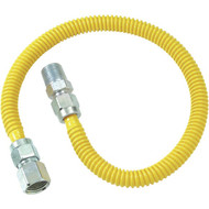Dormont 1_2 In. OD x 36 In. Coated Stainless Steel Gas Connector  1_2 In. FIP x 1_2 In. MIP (Tapped 3_8 In. FIP)