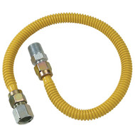 Dormont 1_2 In. OD x 60 In. Coated Stainless Steel Gas Connector  1_2 In. FIP x 1_2 In. MIP (Tapped 3_8 In. FIP)