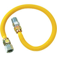 Dormont 1_2 In. OD x 18 In. Coated Stainless Steel Gas Connector  1_2 In. FIP x 1_2 In. MIP (Tapped 3_8 In. FIP)