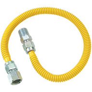 Dormont 1_2 In. OD x 24 In. Coated Stainless Steel Gas Connector  1_2 In. FIP x 1_2 In. MIP (Tapped 3_8 In. FIP)