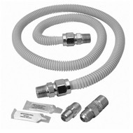 Dormont 5_8 In. OD x 48 In. Coated Stainless Steel Gas Connector Range Kit  1_2 In. MIP (Tapped 3_8 In. FIP) x 1_2 In. MIP SmartSense