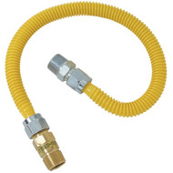 Dormont 5_8 In. OD x 48 In. Coated Stainless Steel Gas Connector  1_2 In. MIP (Tapped 3_8 In. FIP) x 1_2 In. MIP SmartSense