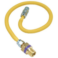 Dormont 3_8 In. OD x 24 In. Coated Stainless Steel Gas Connector  3_8 In. MIP (Tapped 1_4 In. FIP) x 1_2 In. MIP SmartSense