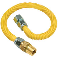 Dormont 5_8 In. OD x 48 In. Coated Stainless Steel Gas Connector  3_4 In. FIP x 1_2 In. MIP SmartSense (incl. 1_2 In. FIP x 3_4 In. MIP Bushing)