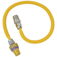 Dormont 3_8 In. OD x 24 In. Coated Stainless Steel Gas Connector  1_2 In. MIP (Tapped 3_8 In. FIP) x 1_2 In. MIP SmartSense