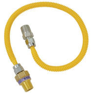 Dormont 3_8 In. OD x 36 In. Coated Stainless Steel Gas Connector  1_2 In. MIP (Tapped 3_8 In. FIP) x 1_2 In. MIP SmartSense