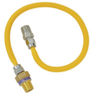 Dormont 3_8 In. OD x 48 In. Coated Stainless Steel Gas Connector  1_2 In. MIP (Tapped 3_8 In. FIP) x 1_2 In. MIP SmartSense