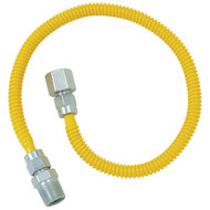 Dormont 3_8 In. OD x 48 In. Coated Stainless Steel Gas Connector  1_2 In. FIP x 1_2 In. MIP (Tapped 3_8 In. FIP)