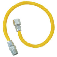 Dormont 3_8 In. OD x 18 In. Coated Stainless Steel Gas Connector  1_2 In. FIP x 1_2 In. MIP (Tapped 3_8 In. FIP)
