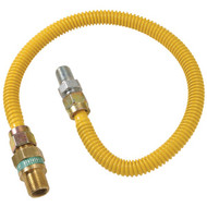 Dormont 1_2 In. OD x 60 In. Coated Stainless Steel Gas Connector  1_2 In. MIP (Tapped 3_8 In. FIP) x 1_2 In. MIP SmartSense