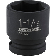 Channellock 1_2 In. Drive 1-1_16 In. 6-Point Shallow Standard Impact Socket