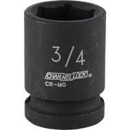 Channellock 1_2 In. Drive 3_4 In. 6-Point Shallow Standard Impact Socket