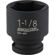 Channellock 1_2 In. Drive 1-1_8 In. 6-Point Shallow Standard Impact Socket